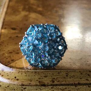 Natural Blue Apatite Sterling Silver Ring Size 5